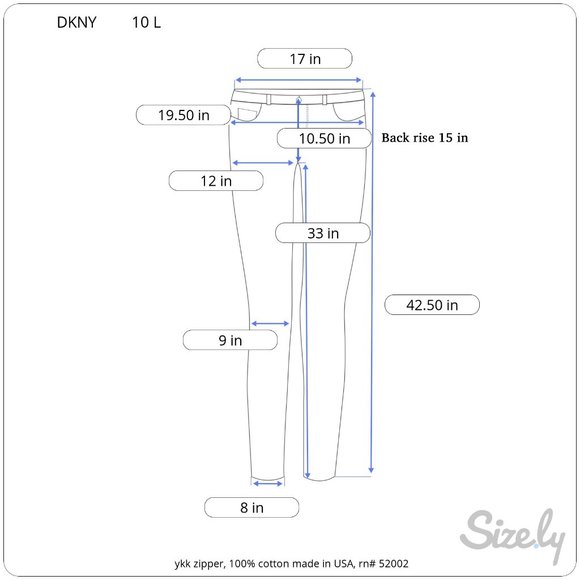DKNY Jeans Size 10L Vintage 100 % Cotton Made in USA Wow - Picture 2 of 16